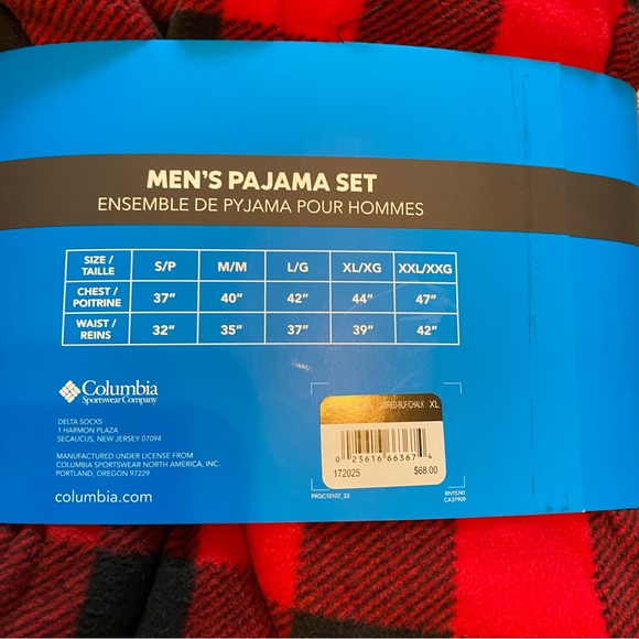Men’s Columbia pajama set-XL Buffalo plaid long sleeved fleece - Picture 3 of 4